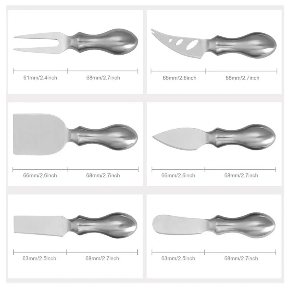WoneNice Cheese Knife Set 6-Piece Stainless Steel Knives Charcuterie Cheese‎